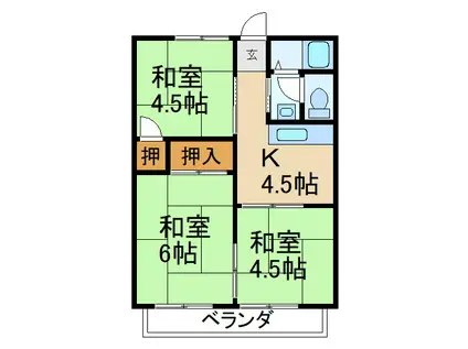 田中ハイツ(3K/1階)の間取り写真