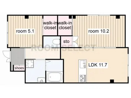 KOKOROマンション一社(2LDK/3階)の間取り写真