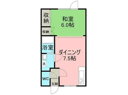 サイトウハイツ6(1DK/2階)の間取り写真