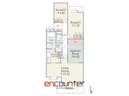 パーク・ハイム鷺沼一丁目(3LDK/6階)の間取り写真