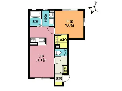 SHMエレポワールB棟(1LDK/1階)の間取り写真