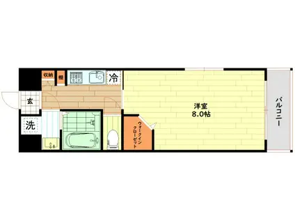 ミラージュパレス新梅田RIO(1K/4階)の間取り写真
