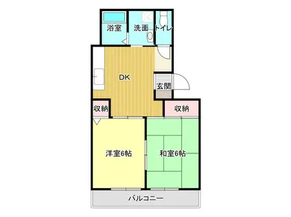 メゾンS(2DK/2階)の間取り写真
