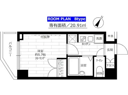 ステージファースト祐天寺(1K/3階)の間取り写真