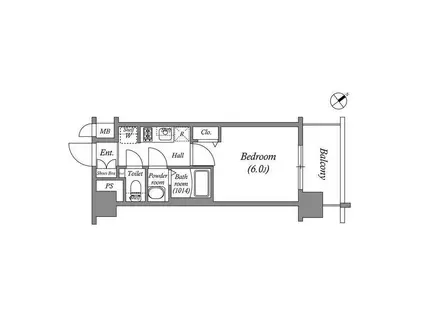 アドバンス大阪クラージュ(1K/7階)の間取り写真