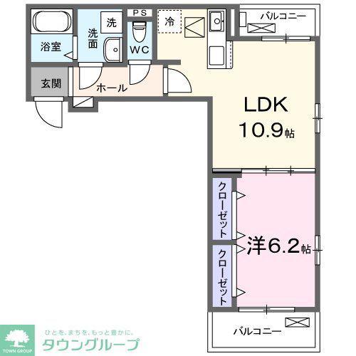 メゾン アイティ クイーン(1LDK/1階)の間取り写真