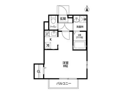 アムール MKI(1K/1階)の間取り写真