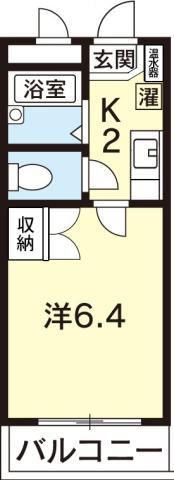 ハイツ米田(1K/3階)の間取り写真