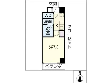 リビエ亀島(1K/1階)の間取り写真