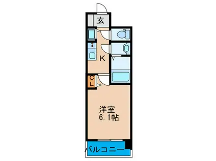 ララプレイス大阪ザ・リヴァージュ(1K/3階)の間取り写真