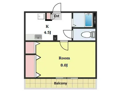 サンクレスト奥沢(1K/3階)の間取り写真