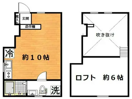 ヴィエント(ワンルーム/1階)の間取り写真