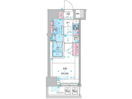 GENOVIA西川口III(1K/1階)の間取り写真