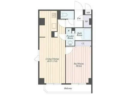 BCITY両国(1LDK/3階)の間取り写真