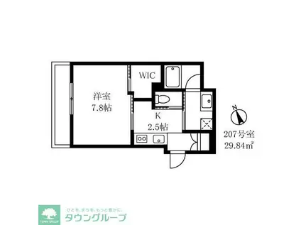 チッタカーザビアンカVI(1K/2階)の間取り写真