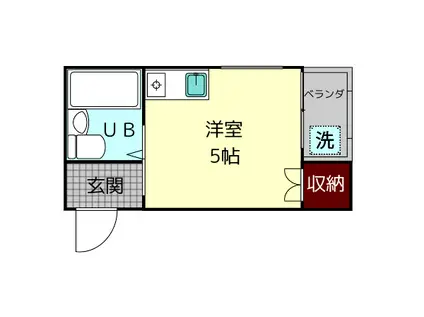 シャルマンハイツ生駒(ワンルーム/3階)の間取り写真