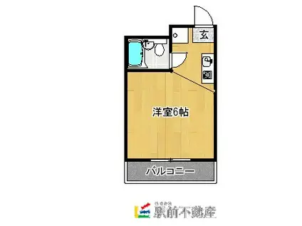 ルエメゾンロワール白木原(1K/1階)の間取り写真