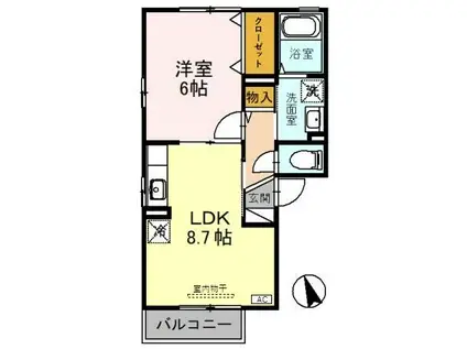 レスプランドールII(1LDK/2階)の間取り写真
