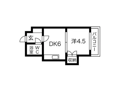 藤井ビル菊水I(1DK/4階)の間取り写真