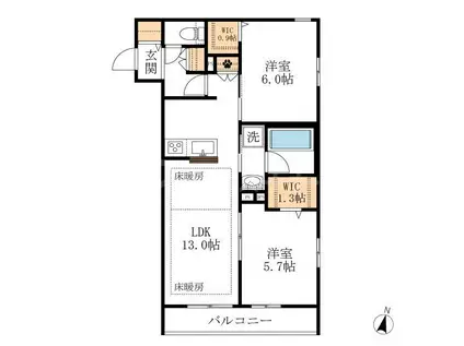 LS PLUS八潮(2LDK/1階)の間取り写真