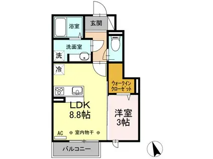 ELVITA(1LDK/1階)の間取り写真