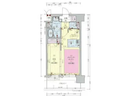 プレサンス四天王寺前夕陽ケ丘(1DK/8階)の間取り写真