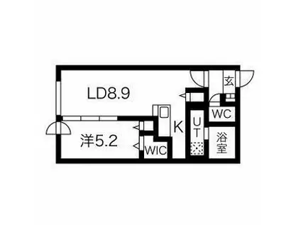 アルファスクエア学園前(1LDK/4階)の間取り写真
