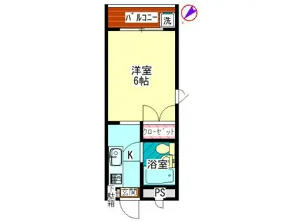 ドエルイソハタ(1K/3階)の間取り写真