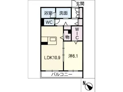 シャーメゾン ボヌール(1LDK/2階)の間取り写真