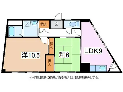 西村ビル(2LDK/3階)の間取り写真