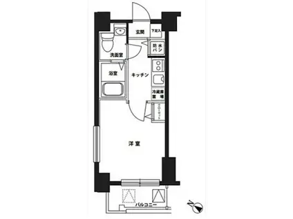 クレアシオン門前仲町(1K/6階)の間取り写真