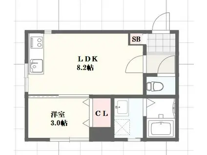 LEGGERO武庫川(1LDK/1階)の間取り写真