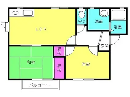 フレグランス今市(2LDK/1階)の間取り写真