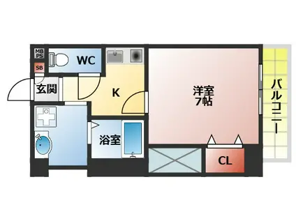 Mプラザ香里参番館(1K/7階)の間取り写真