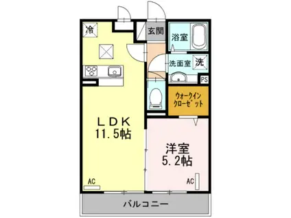 モンサンオール(1LDK/3階)の間取り写真