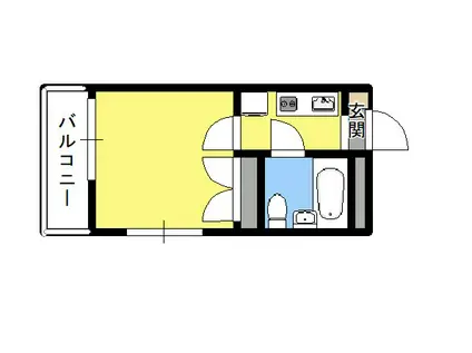 キャッスルサマーイ(ワンルーム/1階)の間取り写真