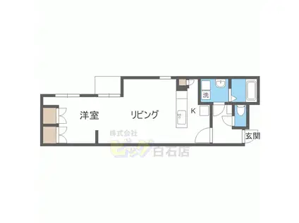 地下鉄東西線 菊水駅 徒歩5分 5階建 築13年(1LDK/1階)の間取り写真