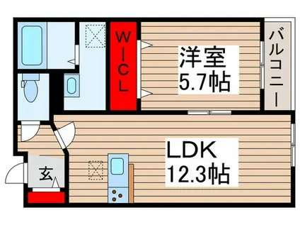 サンシャイン稔台(1LDK/1階)の間取り写真