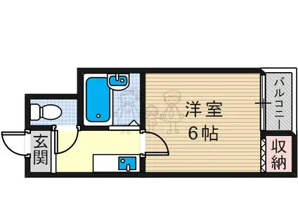 EST長居西(1K/10階)の間取り写真