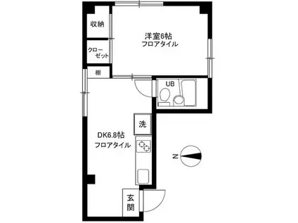 JOYビル(1DK/3階)の間取り写真