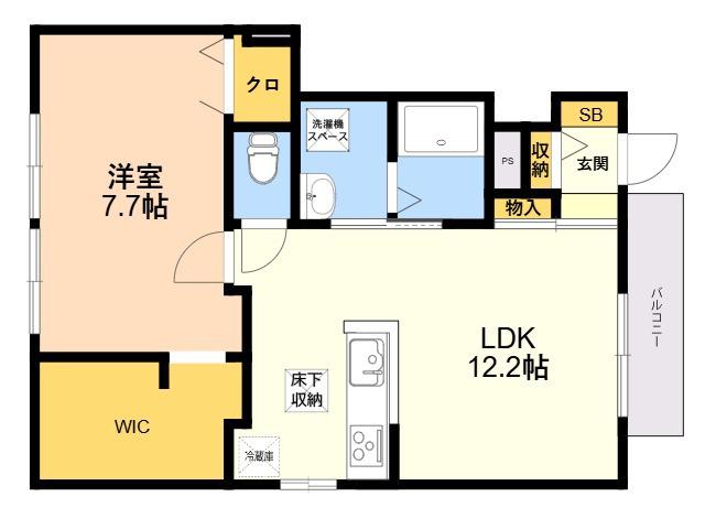 D-ROOM鳥飼1丁目工事(1LDK/1階)の間取り写真