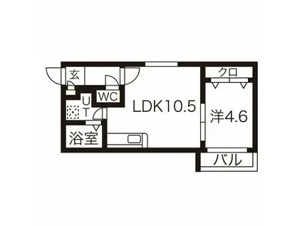 ドゥージエムII(1LDK/4階)の間取り写真