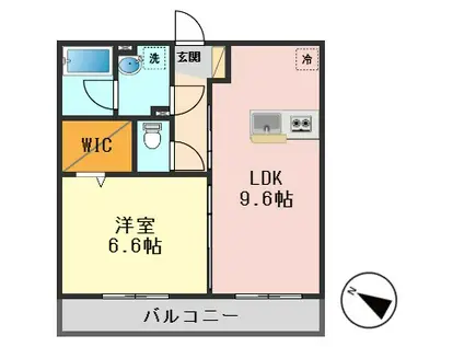 メゾン・ドゥ・ソレイユ(1LDK/1階)の間取り写真