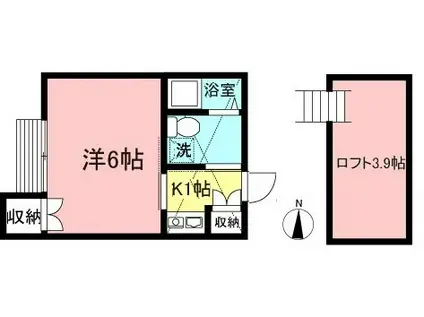 マ・ピエス百合ヶ丘(1K/1階)の間取り写真