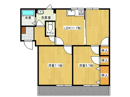 フレグランス渡本(3DK/1階)の間取り写真