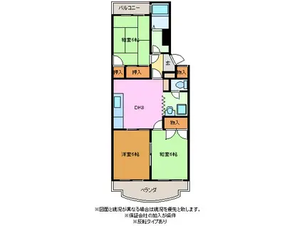 パークハイツII(3DK/4階)の間取り写真