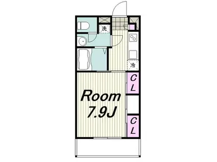 リブリ・高島台(1K/1階)の間取り写真