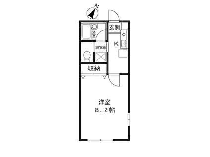 コーポフジエールV(1K/1階)の間取り写真