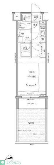 RELUXIA GRANDE川崎(1K/1階)の間取り写真