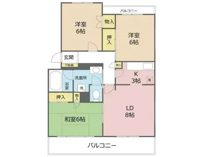 オルヒデアII(3LDK/3階)の間取り写真